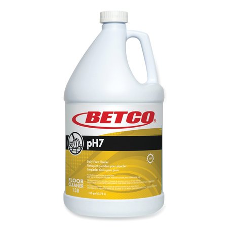 BETCO pH7 Floor Cleaner, Lemon Scent, 1 gal Bottle, 4PK 1380400CT